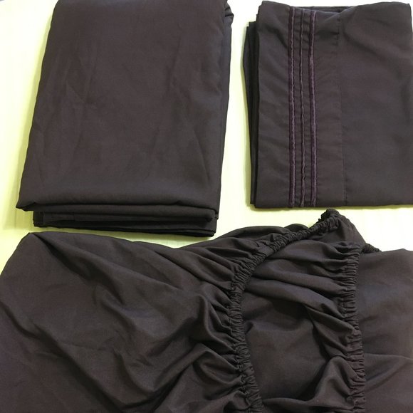Twin, X-Long Dark Plum Sheet Set - Picture 2 of 3